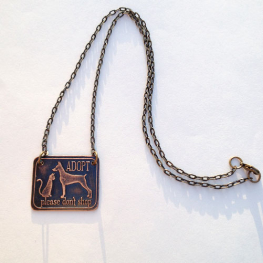 Adopt Don't Shop! Vegan/Animal Rights Inspired Necklace