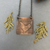 Chicken Necklace- Etched Copper