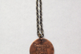 Etched Copper Vegan Heart Necklace Back