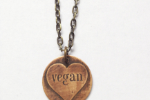 Etched Copper Vegan Heart Necklace